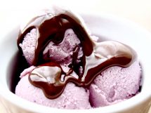 Blackberry ice cream with natural magic shell